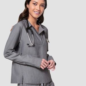 FIGS Watamu long sleeve scrub top grey size S